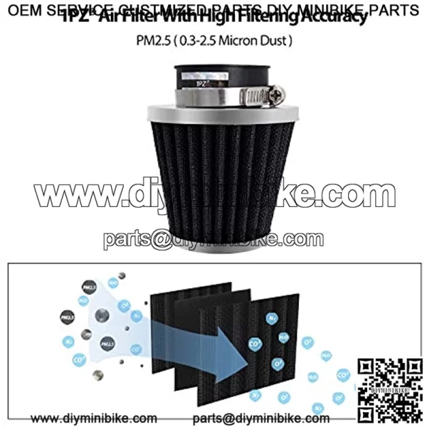 AR2-F01 38/39/40mm Air Filter Intake Cleaner Replacement for 50cc 90cc 110cc 125cc 150cc 200cc GY6 Motorcycle ATV Scooter Quad Go Kart Moped Pit Dirt Racing Bike Yamaha Suzuki Baja TaoTao - Image 3