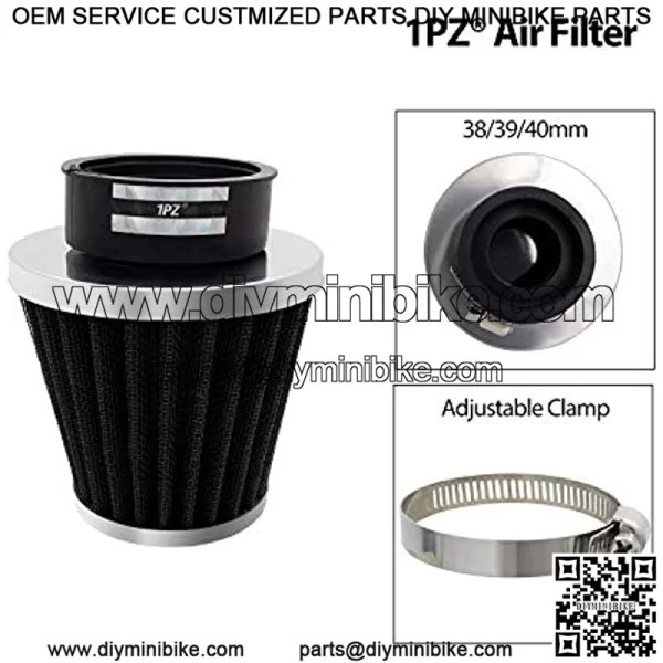 AR2-F01 38/39/40mm Air Filter Intake Cleaner Replacement for 50cc 90cc 110cc 125cc 150cc 200cc GY6 Motorcycle ATV Scooter Quad Go Kart Moped Pit Dirt Racing Bike Yamaha Suzuki Baja TaoTao - Image 4