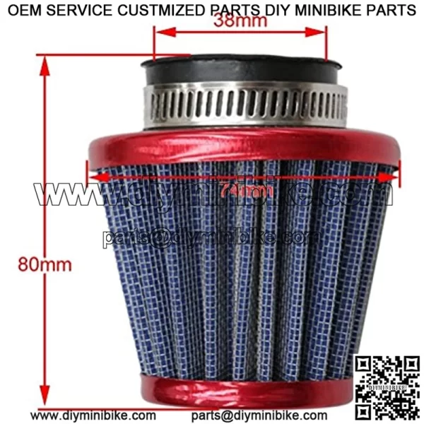 38mm 1 1/2 inch Air Filter for 50cc 110cc 125cc 150cc 200cc ATV Dirt Bike Scooter Moped Go Kart - Image 3