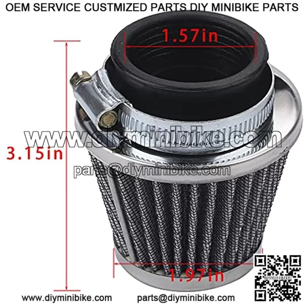 38mm Air Filter 1.5 Inch Filter for GY6 50cc QMB139 49cc 50cc 70cc 90cc 110cc 125cc 150cc 200cc XR50 CRF50 XR CRF SDG SSR Dirt Pit Bike Moped Scooter Go Kart Off Road Motorcycle ATV Quad - Image 2