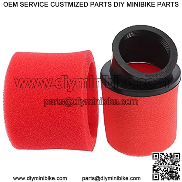 Universal 48mm 49mm 50mm Red Angled Double Foam Pod Performance Air Filter Cleaner 50cc 70cc 90cc 110cc 125cc Motorcycle ATV Quad Scooter Go Kart Moped Pit Dirt Racing Super Pocket Mini Bike - Image 4