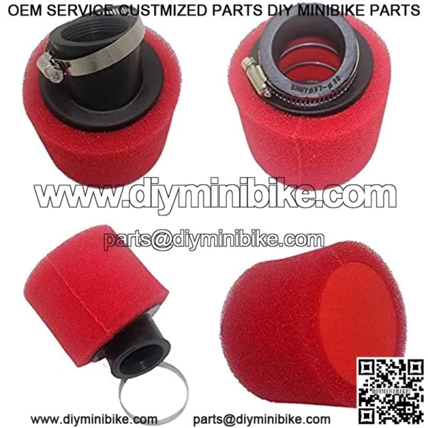 1.5 Inches Air Filter Sponge Foam Cleaner for Dirt Pit Bike ATV CRF KLX Motorcycle (Red) - Image 3