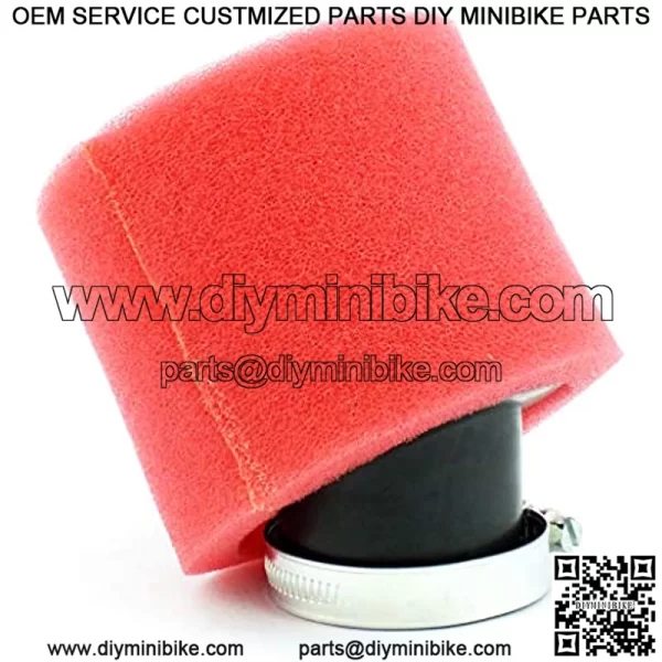 38mm 39mm 40mm 1.5inch Red Angled Double Foam Pod Performance Air Filter Compatible with 50cc 90cc 110cc 125cc 150cc GY6 Motorcycle ATV Scooter Quad Go Kart Moped Pit Dirt Bike Kawasaki Yamaha