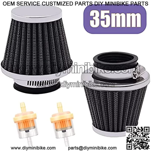 2pcs 35mm Motorcycle Air Filter with 2pcs Fuel Filter Replace for Gy6 Moped Scooter ATV Dirt Bike Motorcycle 50cc 110cc 125cc 150cc 200cc Atvs Dirt Bikes Go Karts Quad 4 Wheeler D-006-35mm