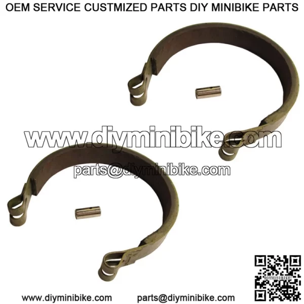 (2) 4" Brake Bands & Pins for Go Kart Cart Mini Bike ATV Quad Four Wheeler