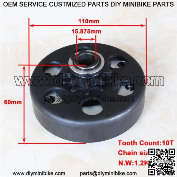 10T 5/8" #41/420 centrifugal clutch - Image 3