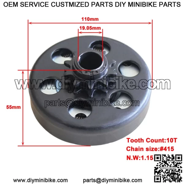 10T 3/4" #415 centrifugal clutch - Image 4