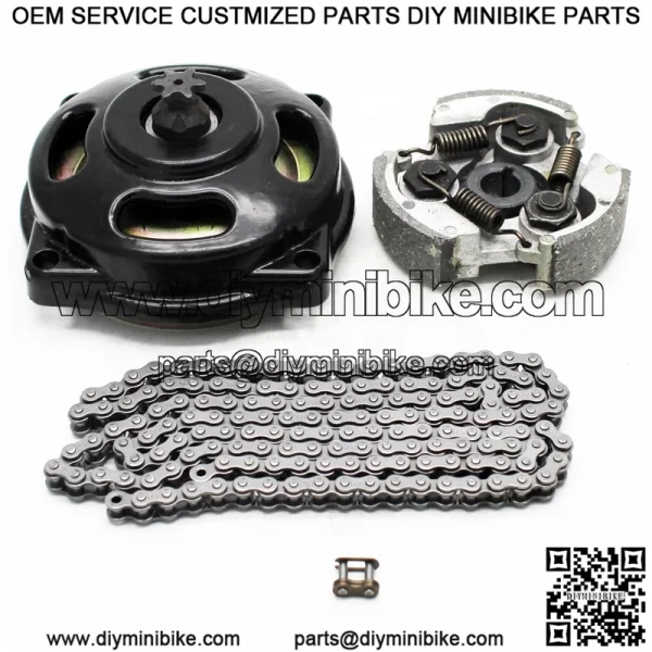 Pocket bike parts 6T 25H clutch bell with 25H chain and 49cc clutch Kit - Image 3