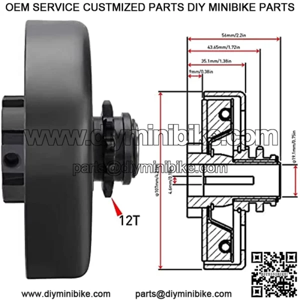 Go Kart Mini Bike Centrifugal Clutch 3/4 Bore 12T with #35 Chain Screws Fit for Go Kart Minibike Honda Engines - Image 2