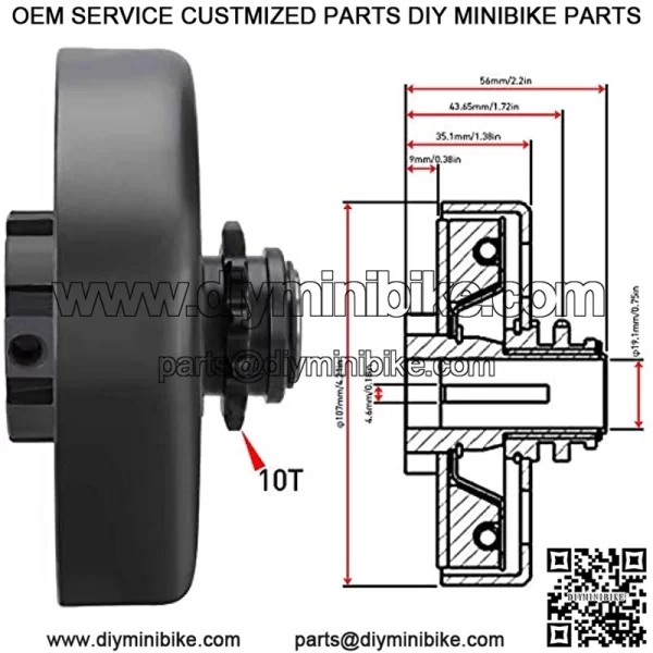 Go Kart Mini Bike Centrifugal Clutch 3/4" Bore 10 Tooth with #40/41/420 Chain - Image 2