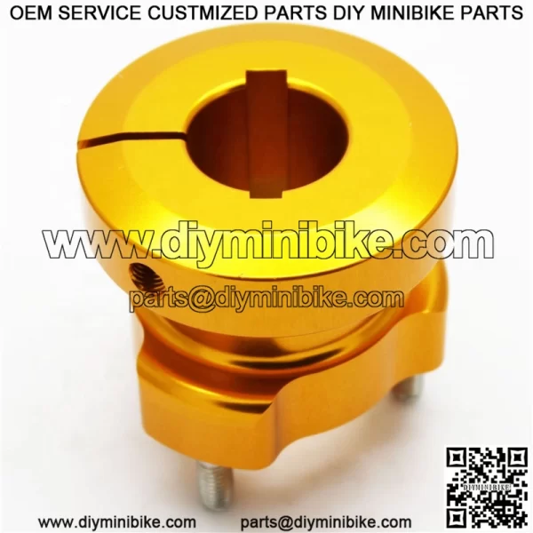 30mm x 62mm CNC Go Kart Rear Wheel Hub Gold 6mm Key For Axle - Image 2