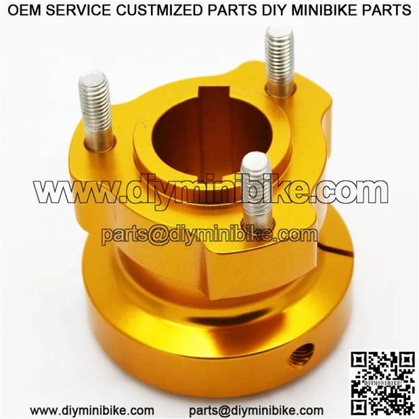 30mm x 62mm CNC Go Kart Rear Wheel Hub Gold 6mm Key For Axle - Image 3