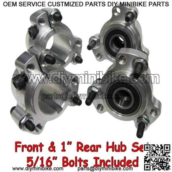 NEW Wheel Hub Set (Front & 1" Rear) Go Kart Cart Parts Aluminum Rear - 5/16" HDW