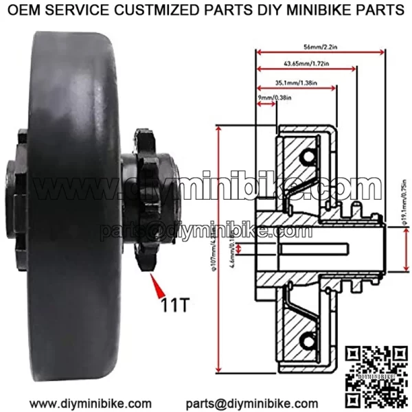 Go Kart Clutch 5/8 Bore 35 Chain 11 Tooth Sprocket for Go Kart Mini Bike - Image 2