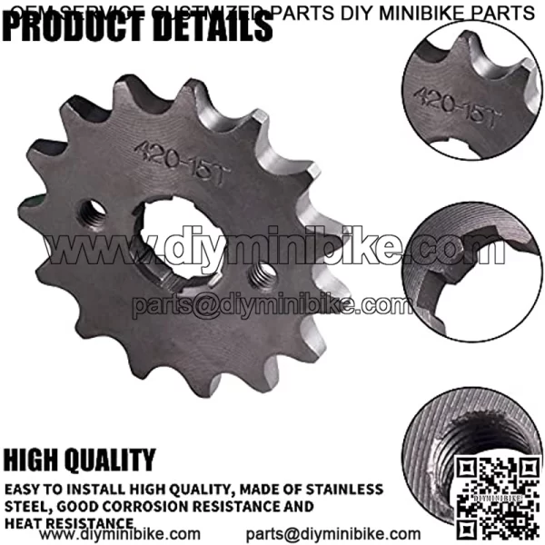 Motorcycle 420-15T Front Sprocket 20mm Compatible with 50cc 70cc 90cc 110cc 125cc Dirt Pit Bike Mini Bike ATV 4 Wheeler Moped - Image 3