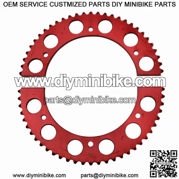 Pit Parts 60 Tooth #35 Chain Red Split Sprocket - Mini Bike & Go Kart Parts PP60