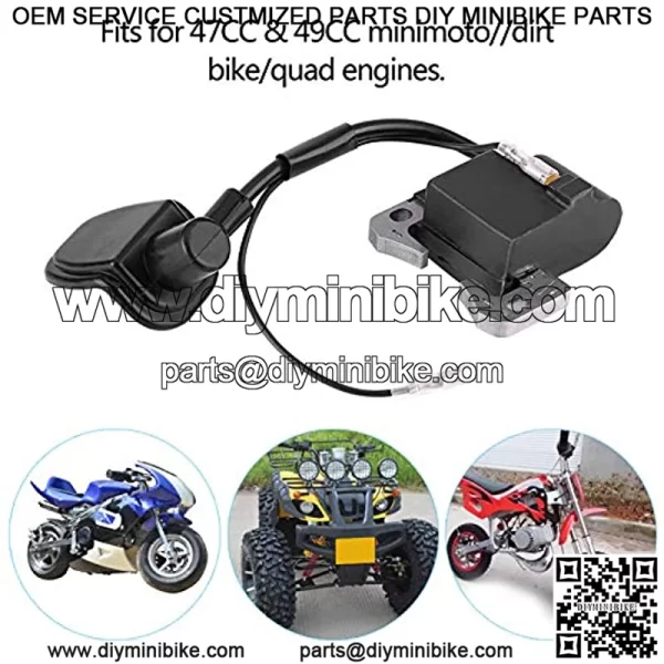 Bobina de encendido motocicleta cable bobina para Minimoto ATV Dirt Bike Quad 49CC 47CCBobina la Dirtbike Auto del autom??vil Motor 47CC y minimoto dirt bike motores cu??druples piezas paquete arranque