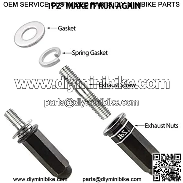 EBG-001 Exhaust Bolt and Gasket for GY6 50 cc 70cc 90 cc 110cc 125 cc 150cc Scooters ATVs Go Karts Moped Quad 4 Wheeler Dune Buggy Sandrail Taotao Sunl Coolster Jonway Roketa - Image 3