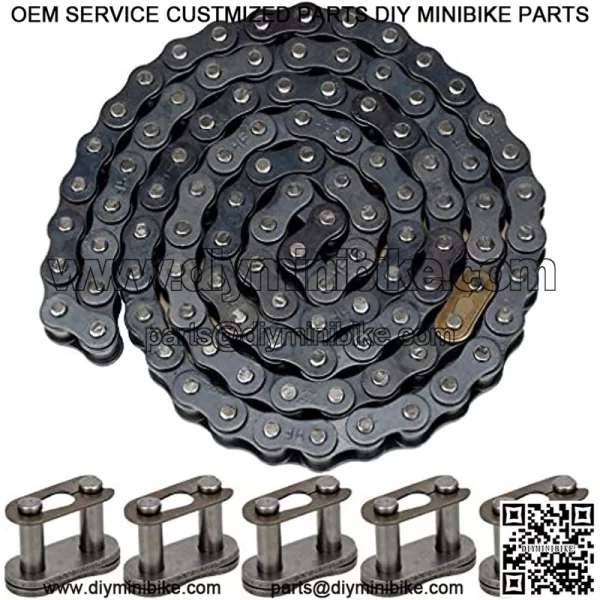 428 Drive Chain 104 Link with 5pcs Connecting Master Link for 50cc 70cc 90cc 110cc 125cc Honda Yamaha Kawasaki Suzuki NST Motorcycle Dirt Pit Bike ATV Quad Go Kart 4 Wheeler TaoTao Sunl Apollo