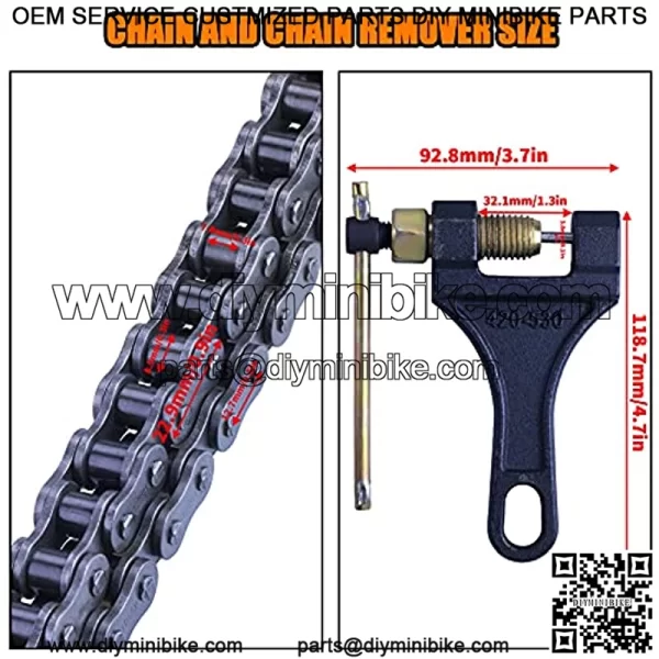 428H Motorcycle Chain+ Chain Breaker,122-links Heavy Duty Drive Chain - Image 4