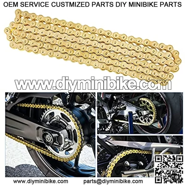 Motorcycle 420 Chain Standard Roller Link Chain Fit for 50cc 70cc 110cc 125cc Dirt Pit Bike ATV Quad Scooter Mini Bike Go Kart - Image 2