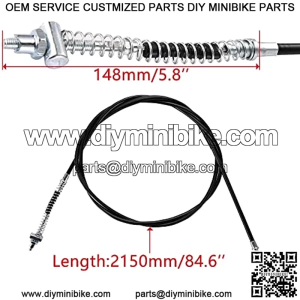 84.6" Rear Brake Cable Replacement for GY6 50cc 70cc 90cc 110cc 125cc 150cc ATV 4 Wheeler Quad Go Kart Moped Scooter - Image 2