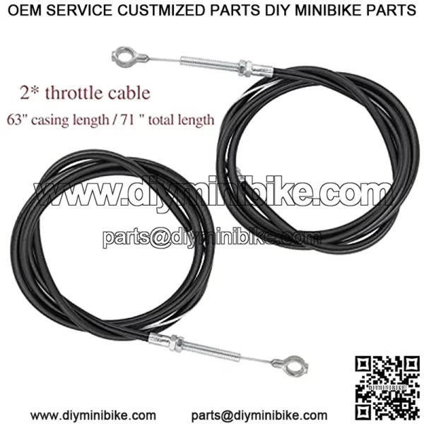 Throttle Cable 8252-1390 Universal Casing 63" Long Inner Wire 71" inch Long for Manco 8252-1390 ASW Go Kart Go Cart Gas Scoote 2Pcs - Image 2