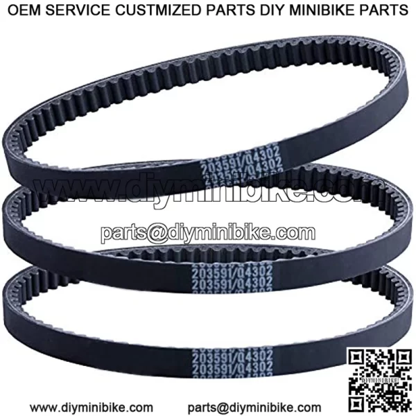 3 Pcs Go Kart Drive Belt 203591 Q4302W 30 Series Compatible with Yerf Dog Q430203W Q43103W Q43203W Manco Carter 5.56.5Kartco 7655 Rotary 12-10052 Belt Replace 3203 3002 Go Kart