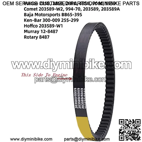 30 Series Go Kart Drive Belt Replace Manco 5959 / Comet 203589 / Murray 12-8487 / Baja Motorsports BB65-395 / Ken-Bar 300-009 255-299 / Rotary 8487.(3 PCS) - Image 3