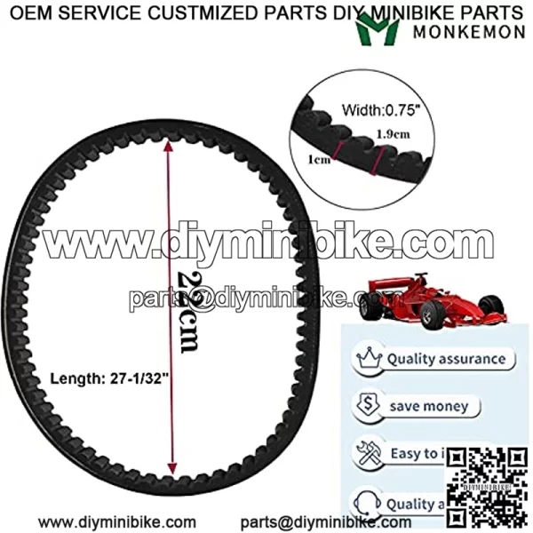 30 Series Go Kart Drive Belt torque converter belt Replaces For comet 203589 / manco 5959 murray 12-8487 baja Motorsports BB65-395 ken-Bar 300-009 255-299 rotary 8487??3pc?? - Image 2