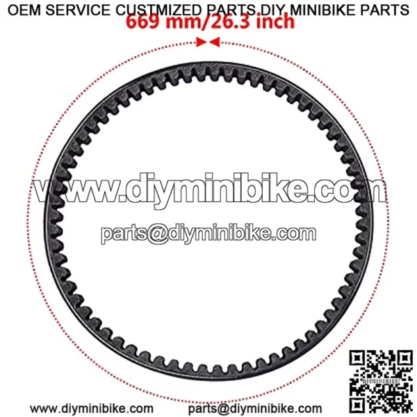 139QMB 1P39QMB Kevlar Drive Belt Replace NO.669-18-30 Compatible With GY6 49cc 50cc?? Roketa Baja Tank Jmstar Taotao Jonway Vespa Chinese Scooter Moped ATV. (3) - Image 3