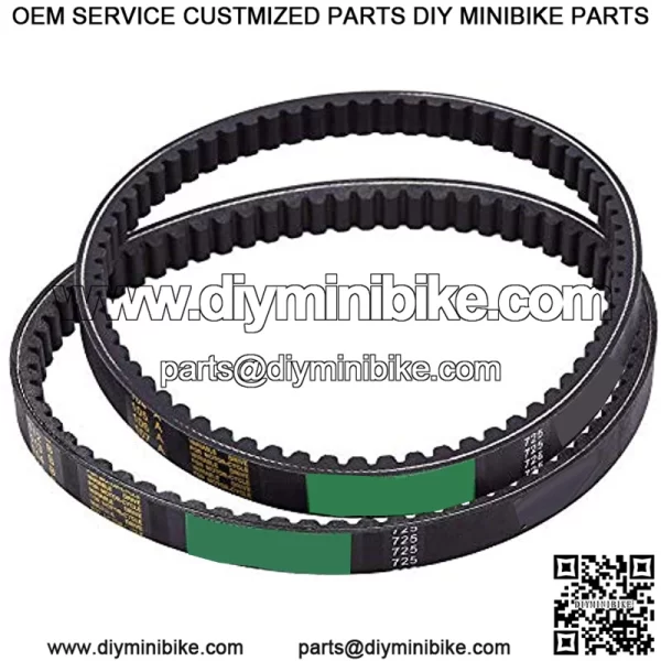 Clutch Belt, 2Pcs Drive Belt Clutch Belt Replacement for Hammerhead 80T and TrailMaster Mid XRX Go-Karts 9.100.018-725 Black