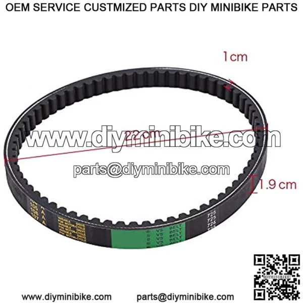 Go Kart Drive Belt 2 x Drive Belt Clutch Belt Replaces for Hammerhead 80T and TrailMaster Mid XRX Go-Karts 9.100.018-725 - Image 2