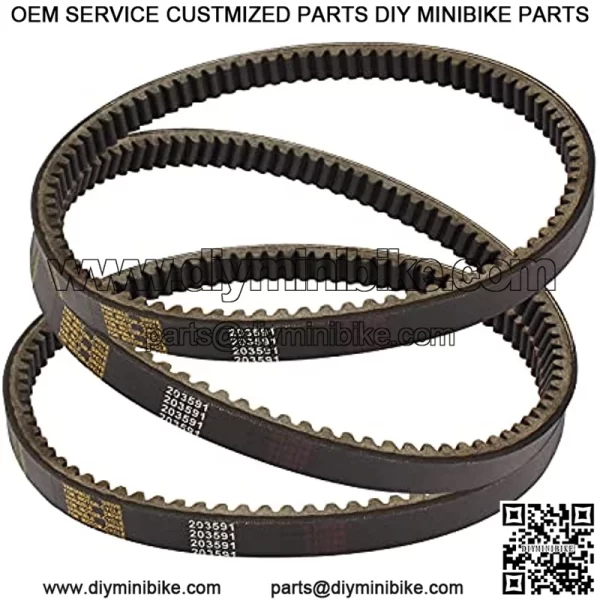 3pcs Gokart Drive Belt Compatible with Yerf Dog 203591 Q430203W Q43103W Q43203W Manco Carter 5.5hp 6.5hp 203591A 203591B 203591C Tecumseh Kartco 7655 Rotary 10052 Comet 30 Series Units Go Kart