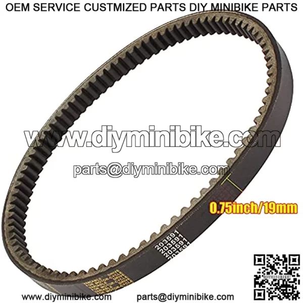 3pcs Gokart Drive Belt Compatible with Yerf Dog 203591 Q430203W Q43103W Q43203W Manco Carter 5.5hp 6.5hp 203591A 203591B 203591C Tecumseh Kartco 7655 Rotary 10052 Comet 30 Series Units Go Kart - Image 2