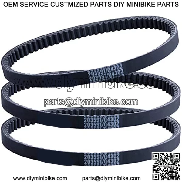 3 Pcs Go Kart Drive Belt 203591 Q4302W 30 Series Compatible with Yerf Dog Q430203W Q43103W Q43203W Manco Carter 5.5hp 6.5hp Kartco 7655 Rotary 12-10052 Belt Replace 3203 3002 Go Kart