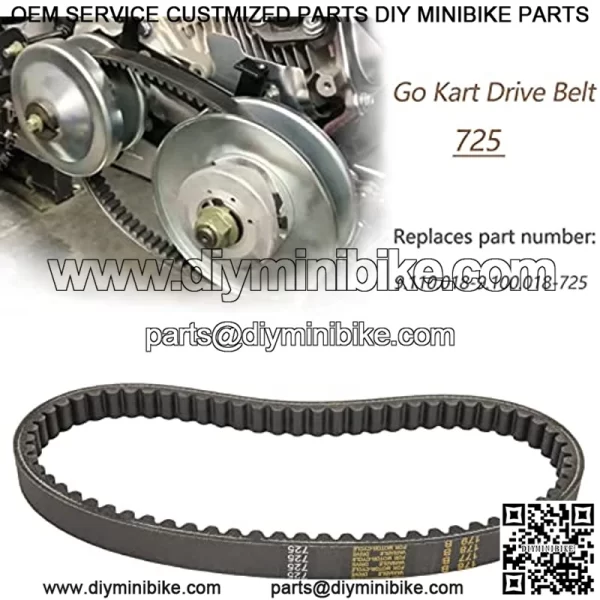 Go Kart Drive Belt 725, 30 Series Torque Converter Belt Compatible with Hammerhead 80T Mid XRX Mud Head Go Kart 6.5HP Engine 3 Pcs - Image 2