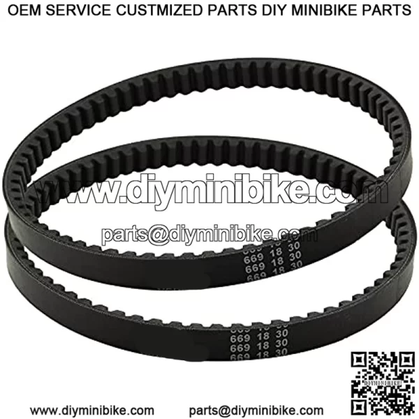 2pcs 669 18 30 Racing Drive Belt Compatible with 4 Stroke 49CC 50CC GY6 139QMB 139QMB Roketa Taotao Baja Vespa Jonway Scooter ATV Go Kart Moped 669-18-30