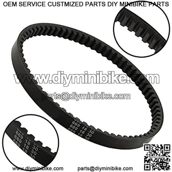 2pcs 669 18 30 Racing Drive Belt Compatible with 4 Stroke 49CC 50CC GY6 139QMB 139QMB Roketa Taotao Baja Vespa Jonway Scooter ATV Go Kart Moped 669-18-30 - Image 3