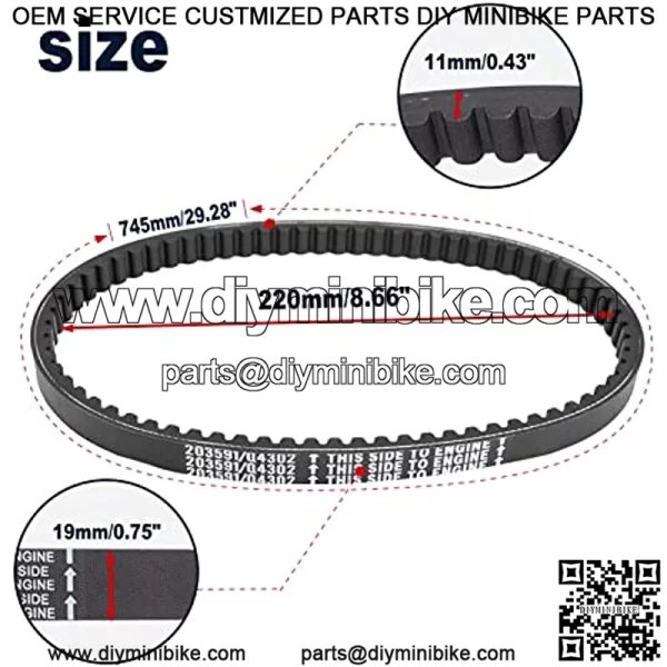 Go Kart Belt 30 Series Drive Belt Compatible with Yerf Dog Go Karts 203591 Q43203W 7655 10052 ??1Pack?? - Image 2