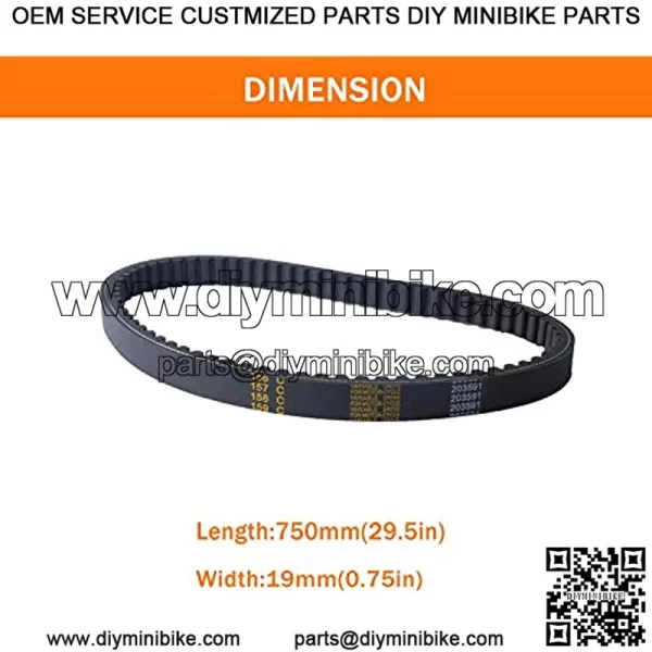 Q43203W Go Cart Belt 30 Series for Compatible with Yerf Dog Drive Belt Q43103W Manco 203591 5.5hp 6.5hp Kartco 7655 Rotary 12-10052 Belt Replace 3203 3002 Go Kart Models(4 Pack) - Image 2