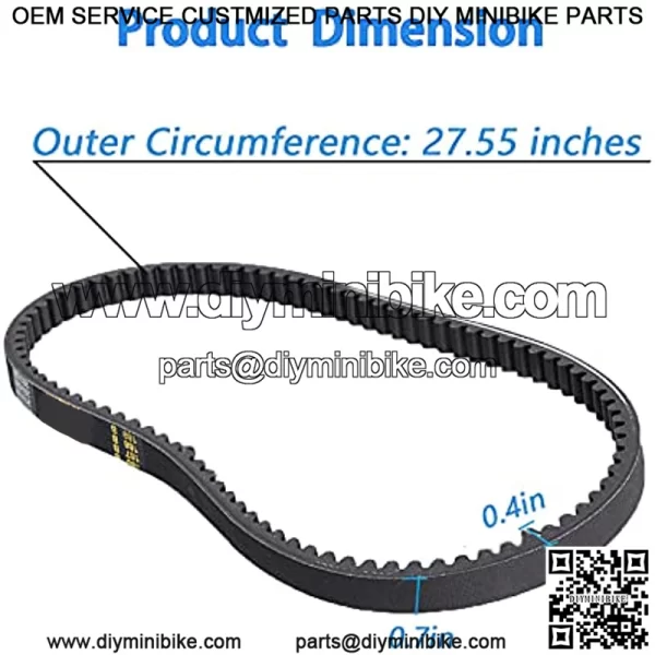 Pack of 2 Go Kart 37X98 Drive Belt Fit for Comet Torque Converter 203597 Replaces 10042 - Image 3