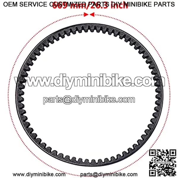 139QMB 1P39QMB Kevlar Drive Belt Replace NO.669-18-30 Compatible with GY6 49cc 50cc?? Roketa Baja Tank Jmstar Taotao Jonway Vespa Chinese Scooter Moped ATV. (1) - Image 3