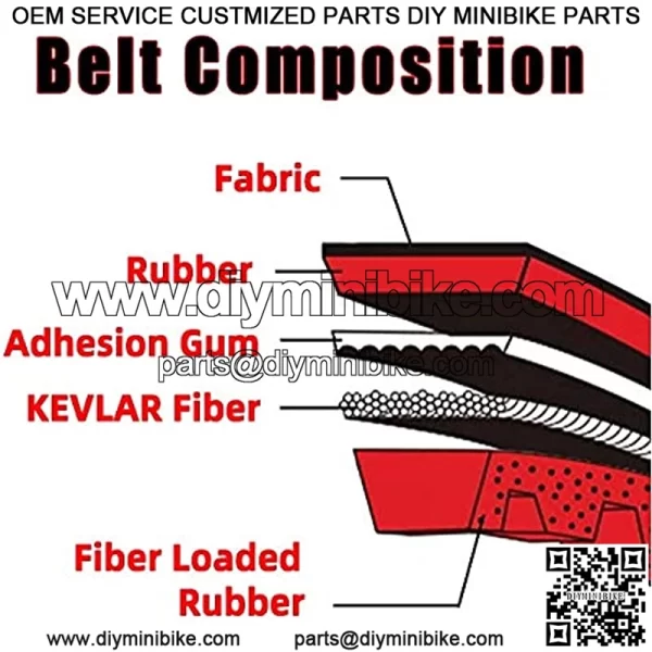 139QMB 1P39QMB Kevlar Drive Belt Replace NO.669-18-30 Compatible with GY6 49cc 50cc?? Roketa Baja Tank Jmstar Taotao Jonway Vespa Chinese Scooter Moped ATV. (1) - Image 4