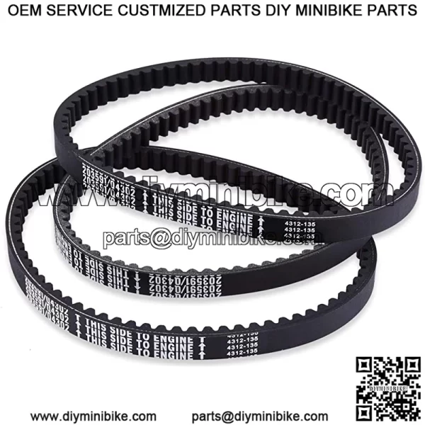 Drive Clutch Belt, 3 x Rubber Go Kart Engine Drive Belt for Yerf-Dog Go Karts 203591-Q43203W