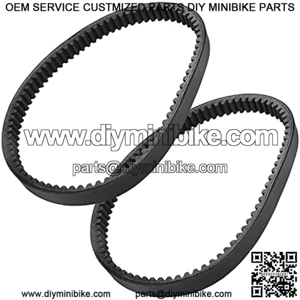 2 Pcs Drive Belt Compatible with American Sportworks Black Widow 136cc Marauder 208cc Fox Conquest 2x5 LXT Havoc Vortex Baja Blaster BB65 Dune DN65 Sand Dog SD65 Trax TX65 196cc 6.5HP Manco - Image 2