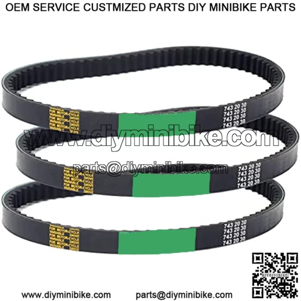 3pcs GY6 125 150CC Drive Belt 743 20 30 for Scooter Moped ATV Quad 152QMI 157QMJ Short-case Engine