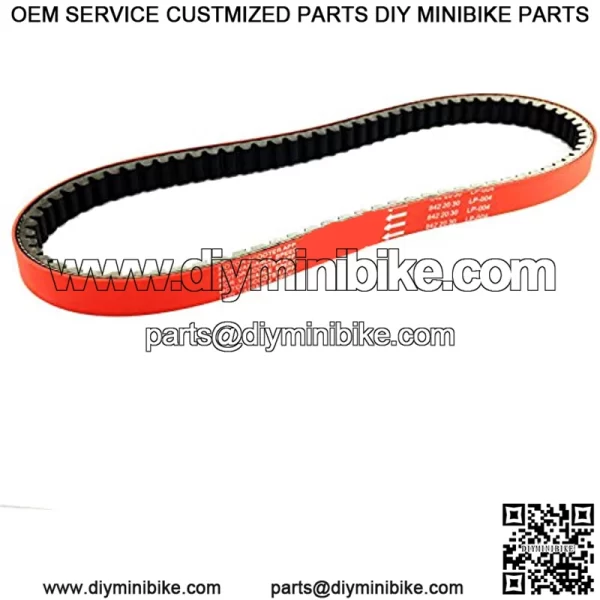 HIGH PREFORMANCE RACING DLH DRIVE BELT RED > SIZE 842-20-30 < GY6 2 & 4-STROKE 125-150CC/ 152QMI-157 QMJ SCOOTER MOPED TAOTAO PEACE VESPA JONWAY VIP BENZHOU ROKETA ZNEN BMS BAJA SUNL KAZUMA TANK - Image 2