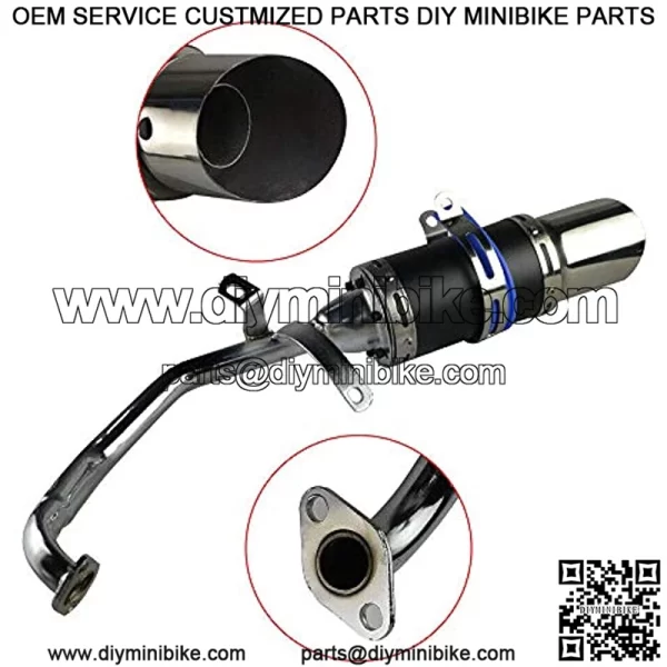 GY6 150cc High Performance Exhaust Muffler System Shorty for ATV 4 Stroke Chinese Scooter Moped ATV Go Kart Short Parts (Black) - Image 4