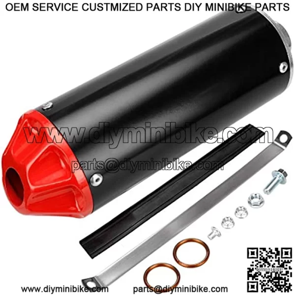 Aluminum Red 28mm Exhaust Muffler Pipe and Clamp Gasket for CRF50 XR50 50cc 70cc 90cc 110cc 125cc Coolster SSR Rocketa Taotao SDG Thumpstar Chinese Pit Trail Dirt Bike Motocross Motorcycle